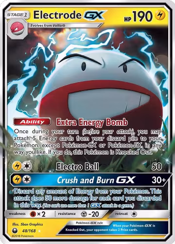 Electrode GX (48/168), SM - Celestial Storm — Pokémon card price