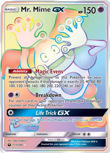 Mr. Mime GX (Secret) (173/168), SM - Celestial Storm — Pokémon card price