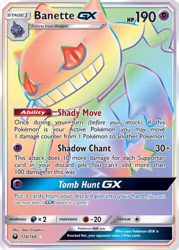Banette GX (Secret) (174/168), SM - Celestial Storm — Pokémon card price