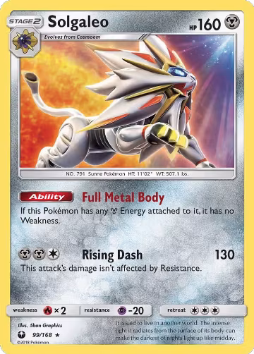 Solgaleo (99/168), SM - Celestial Storm — Pokémon card price