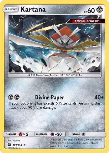 Kartana (101/168), SM - Celestial Storm — Pokémon card price