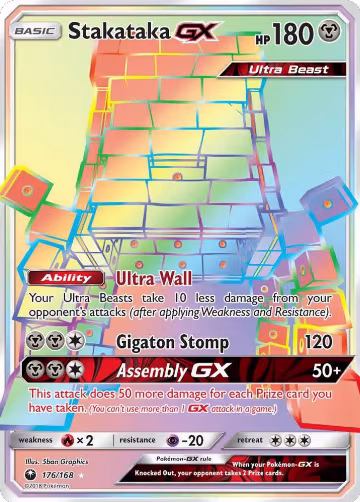 Stakataka GX (Secret) (176/168), SM - Celestial Storm — Pokémon card price