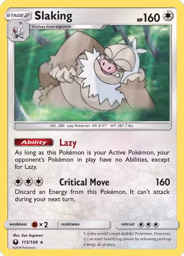 Slaking (115/168), SM - Celestial Storm — Pokémon card price