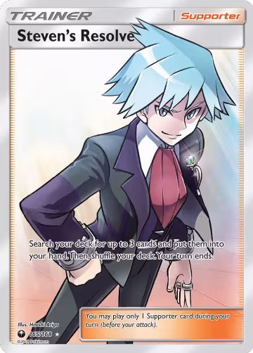 Steven's Resolve (Full Art) (165/168), SM - Celestial Storm — Pokémon card price