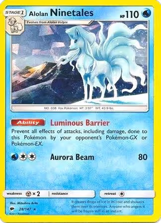 Alolan Ninetales - 28/147 (Cracked Ice Holo) (028/147), Deck Exclusives — Pokémon card price