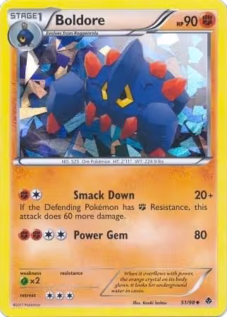 Boldore - 51/98 (Cracked Ice Holo) (051/098), Blister Exclusives — Pokémon card price