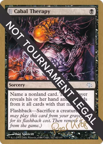 Cabal Therapy - 2003 Peer Kroger (JUD), World Championship Decks — Magic card price