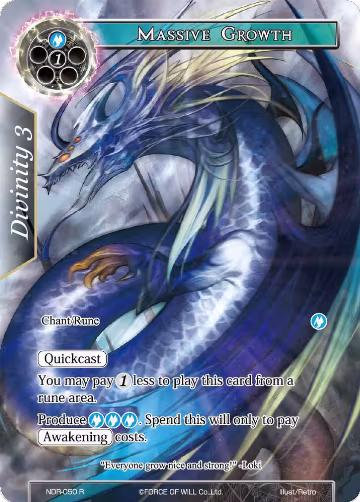 Massive Growth (Full Art) (NDR-050), New Dawn Rises — Force of Will card price