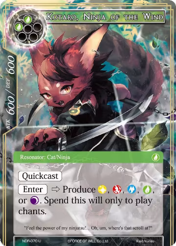 Kotaro, Ninja of the Wind (NDR-070), New Dawn Rises — Force of Will card price