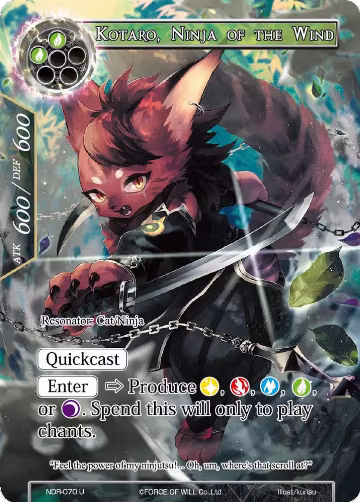Kotaro, Ninja of the Wind (Full Art) (NDR-070), New Dawn Rises — Force of Will card price