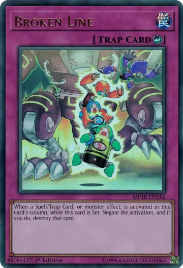 Broken Line (MP18-EN156), 2018 Mega-Tins Mega Pack — Yu-Gi-Oh! card price