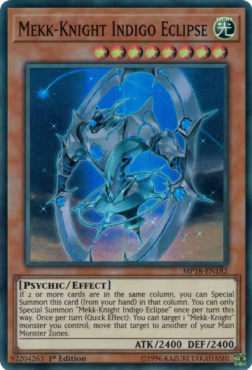 Mekk-Knight Indigo Eclipse (MP18-EN182), 2018 Mega-Tins Mega Pack — Yu-Gi-Oh! card price