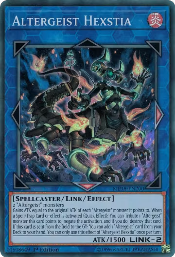 Altergeist Hexstia (MP18-EN200), 2018 Mega-Tins Mega Pack — Yu-Gi-Oh! card price