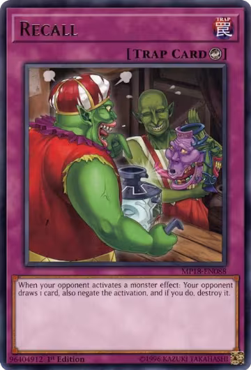 Recall (MP18-EN088), 2018 Mega-Tins Mega Pack — Yu-Gi-Oh! card price