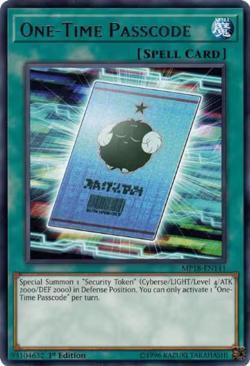 One-Time Passcode (MP18-EN141), 2018 Mega-Tins Mega Pack — Yu-Gi-Oh! card price