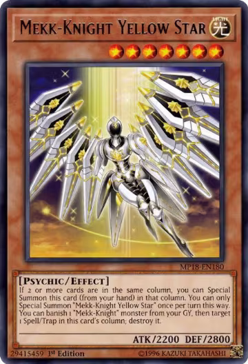 Mekk-Knight Yellow Star (MP18-EN180), 2018 Mega-Tins Mega Pack — Yu-Gi-Oh! card price