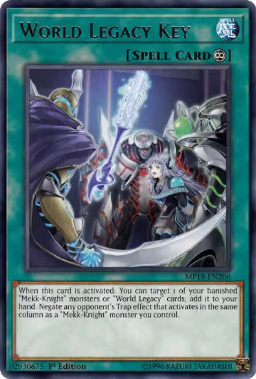 World Legacy Key (MP18-EN206), 2018 Mega-Tins Mega Pack — Yu-Gi-Oh! card price
