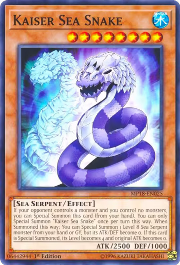 Kaiser Sea Snake (MP18-EN025), 2018 Mega-Tins Mega Pack — Yu-Gi-Oh! card price