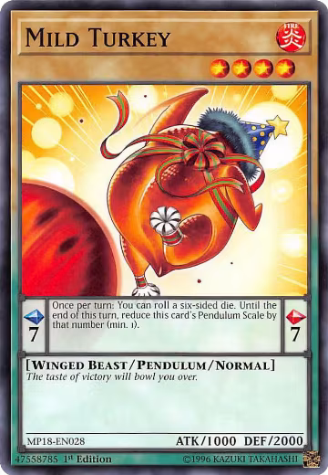 Mild Turkey (MP18-EN028), 2018 Mega-Tins Mega Pack — Yu-Gi-Oh! card price