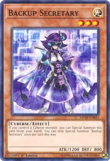 Backup Secretary (MP18-EN031), 2018 Mega-Tins Mega Pack — Yu-Gi-Oh! card price