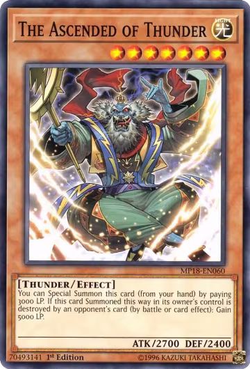 The Ascended of Thunder (MP18-EN060), 2018 Mega-Tins Mega Pack — Yu-Gi-Oh! card price