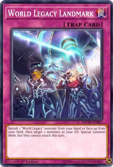 World Legacy Landmark (MP18-EN081), 2018 Mega-Tins Mega Pack — Yu-Gi-Oh! card price