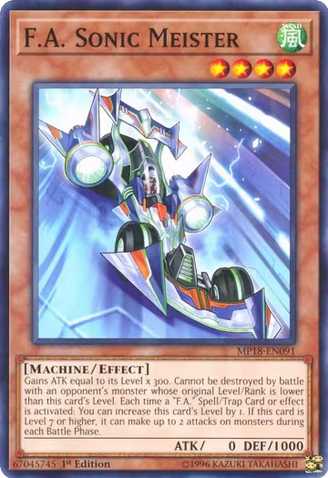 F.A. Sonic Meister (MP18-EN091), 2018 Mega-Tins Mega Pack — Yu-Gi-Oh! card price
