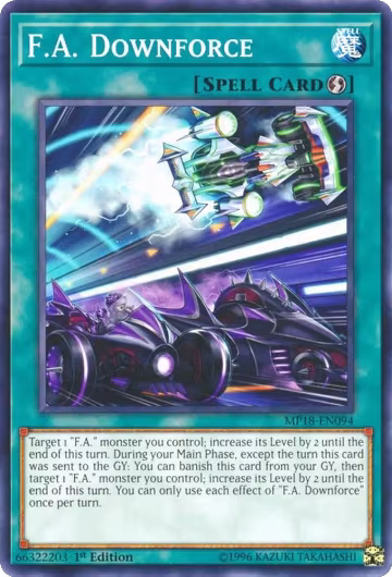 F.A. Downforce (MP18-EN094), 2018 Mega-Tins Mega Pack — Yu-Gi-Oh! card price