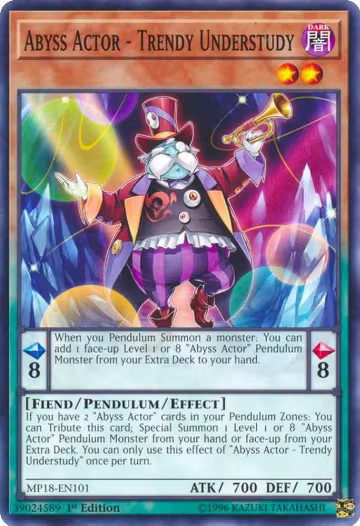 Abyss Actor - Trendy Understudy (MP18-EN101), 2018 Mega-Tins Mega Pack — Yu-Gi-Oh! card price
