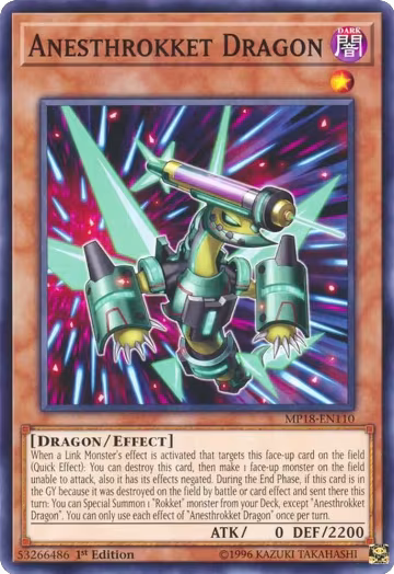 Anesthrokket Dragon (MP18-EN110), 2018 Mega-Tins Mega Pack — Yu-Gi-Oh! card price