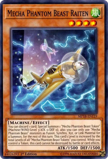Mecha Phantom Beast Raiten (MP18-EN119), 2018 Mega-Tins Mega Pack — Yu-Gi-Oh! card price