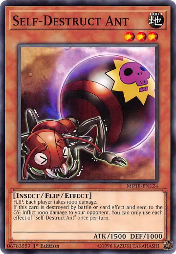 Self-Destruct Ant (MP18-EN124), 2018 Mega-Tins Mega Pack — Yu-Gi-Oh! card price
