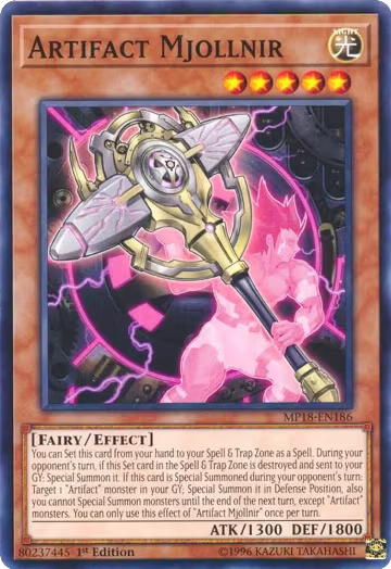 Artifact Mjollnir (MP18-EN186), 2018 Mega-Tins Mega Pack — Yu-Gi-Oh! card price