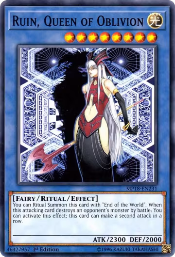 Ruin, Queen of Oblivion (MP18-EN231), 2018 Mega-Tins Mega Pack — Yu-Gi-Oh! card price