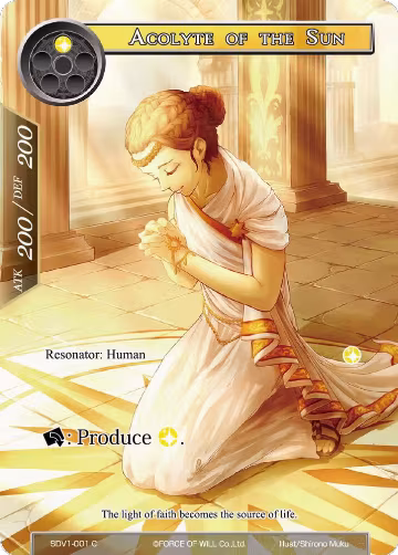 Acolyte of the Sun (SDV1-001), Valhalla Cluster Starter Deck — Force of Will card price