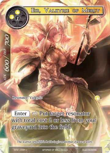 Eir, Valkyrie of Mercy (SDV1-009), Valhalla Cluster Starter Deck — Force of Will card price