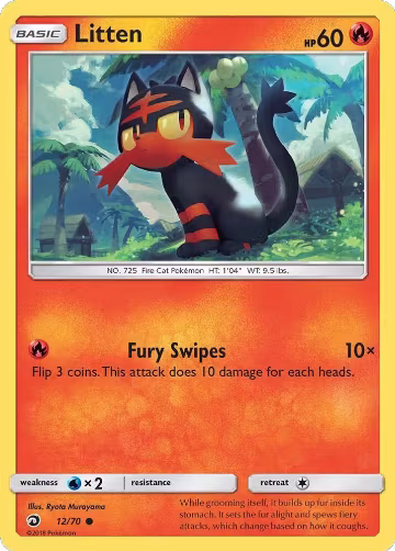 Litten (12/70), Dragon Majesty — Pokémon card price