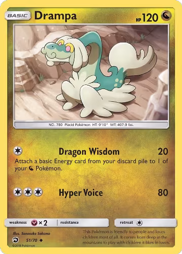 Drampa (51/70), Dragon Majesty — Pokémon card price