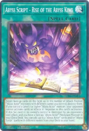 Abyss Script - Rise of the Abyss King (LED3-EN054), Legendary Duelists: White Dragon Abyss — Yu-Gi-Oh! card price