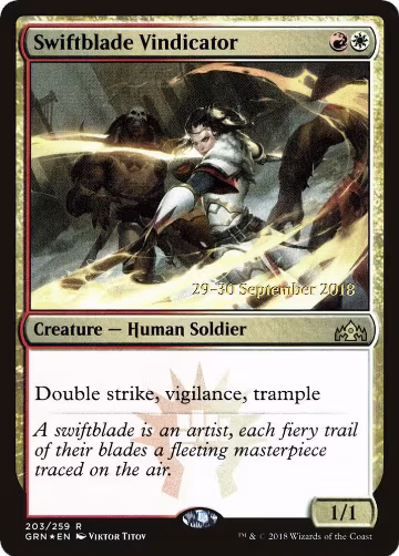 Swiftblade Vindicator (GRN) (203), Prerelease Cards — Magic card price