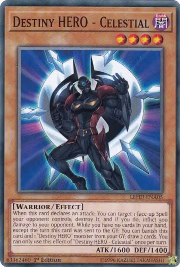 Destiny HERO - Celestial (LEHD-ENA05), Legendary Hero Decks — Yu-Gi-Oh! card price