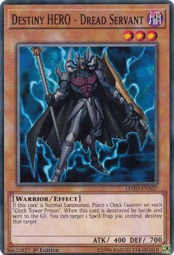 Destiny HERO - Dread Servant (LEHD-ENA07), Legendary Hero Decks — Yu-Gi-Oh! card price