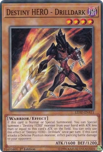 Destiny HERO - Drilldark (LEHD-ENA11), Legendary Hero Decks — Yu-Gi-Oh! card price