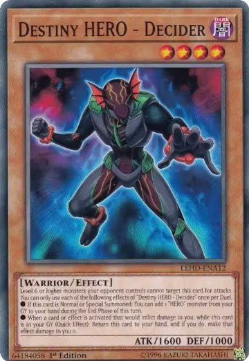 Destiny HERO - Decider (LEHD-ENA12), Legendary Hero Decks — Yu-Gi-Oh! card price