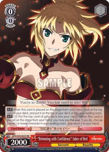 "Brimming with Confidence" Saber of Red (APO/S53-E027 RR) — card price