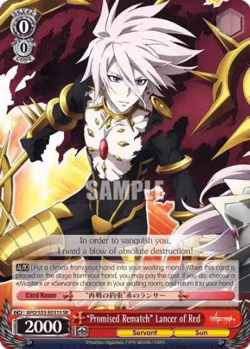 "Promised Rematch" Lancer of Red (SR) (APO/S53-E031S SR), Fate/Apocrypha — Weiß Schwarz card price