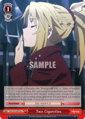 Two Cigarettes (B) (APO/S53-E057b U), Fate/Apocrypha — Weiß Schwarz card price