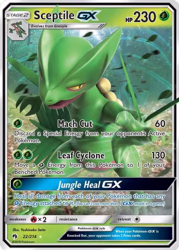 Sceptile GX (22/214), SM - Lost Thunder — Pokémon card price