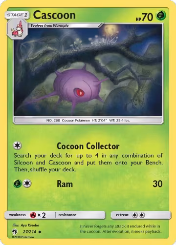 Cascoon (27/214), SM - Lost Thunder — Pokémon card price
