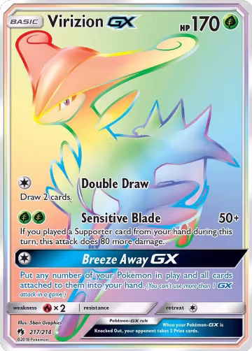 Virizion GX (Secret) (217/214), SM - Lost Thunder — Pokémon card price